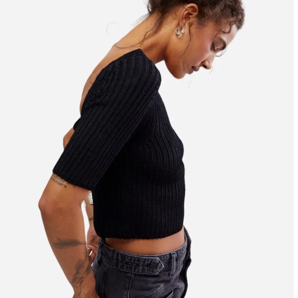 Free People Black Ribbed Backless Bodysuit - Picture 3 of 8